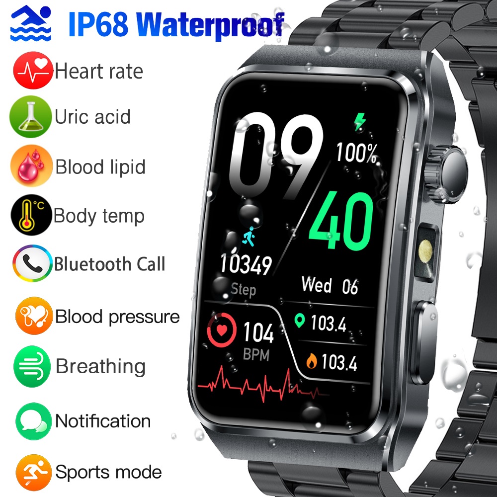 Blood Lipid Uric Acid Measurement Smart Watch Blood pressure Temperature Monitoring Smartwatch For Men Women Bracelet Bluetooth Call Waterproof Sport Fitness Tracker For Android And IOS ราคา 939 บาท*ส่งฟรี
