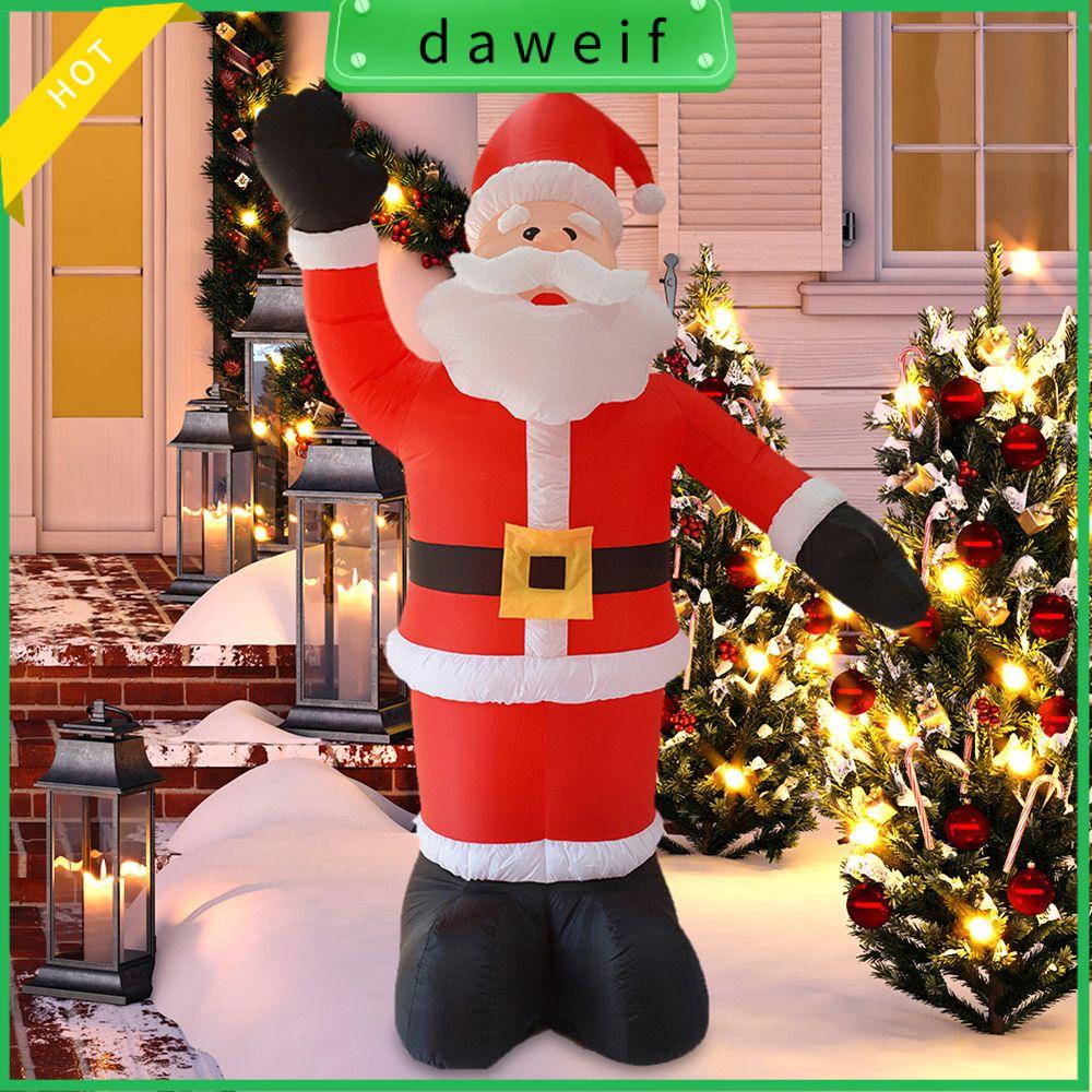 DAWEIF 2.4M Năm  Đảng Ngoài trời Vườn Trang Trí Giáng sinh Trang Trí Nội Thất Thắp sáng Búp Bê Santa Claus Vẫy Tay LED Ánh Sáng Lên Mô Hình bơm hơi Đồ Chơi