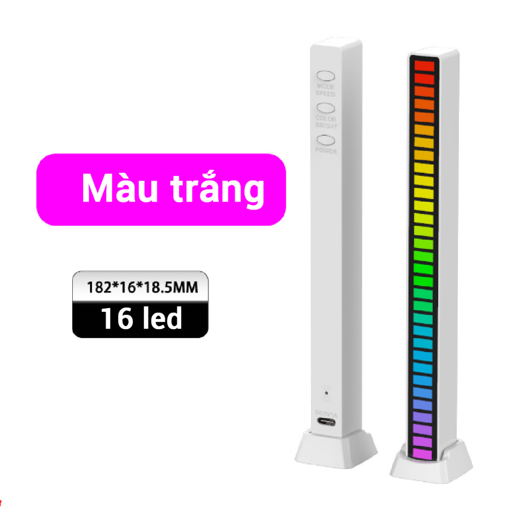 Thanh đèn Led RGB nháy theo nhạccảm biến âm thanh có chân đế trang trí bàn làm việc