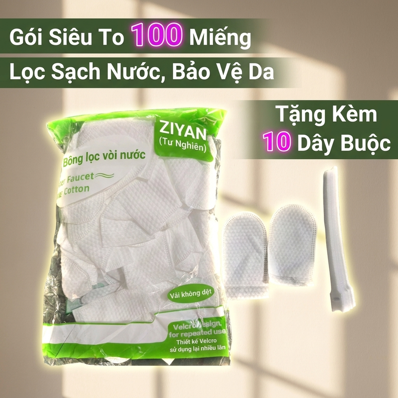 High Quality Faucet Filter Cotton to Filter Out Impurities, 100 Pieces, 10 Strings, Durable Household Filter Cotton