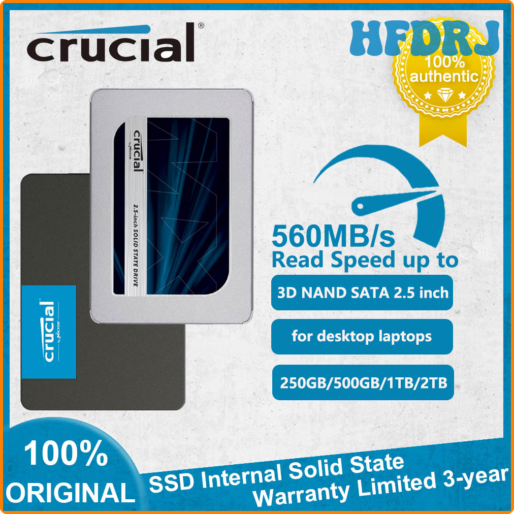 Crucial Mx500 2.5 Inch 7Mm Ssd 5 Years Warranty - 500Gb/1Tb/2Tb