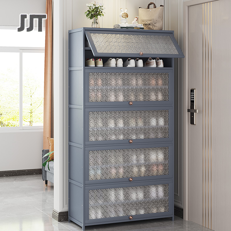 shoe cabinet Household door shoe rack Living room storage cabinet Space-saving multilayer shelf shoe rack Bamboo shoe cabinet solid wood shoe cabinet large capacity shoe cabinet solid bamboo solid wood ราคา 992 บาท*ส่งฟรี