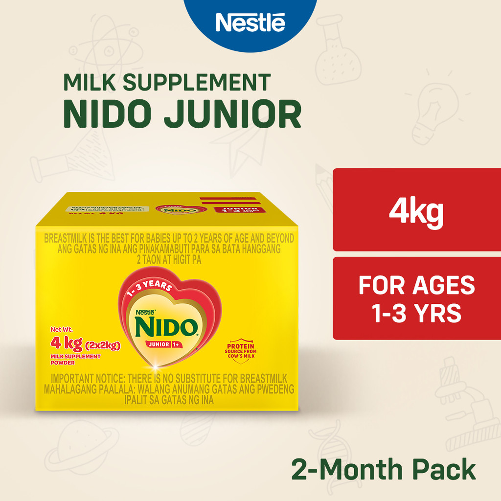 [ONLINE EXCLUSIVE] NIDO JUNIOR 1+ Milk Supplement Powder for Children 1-3 Years Old 4kg