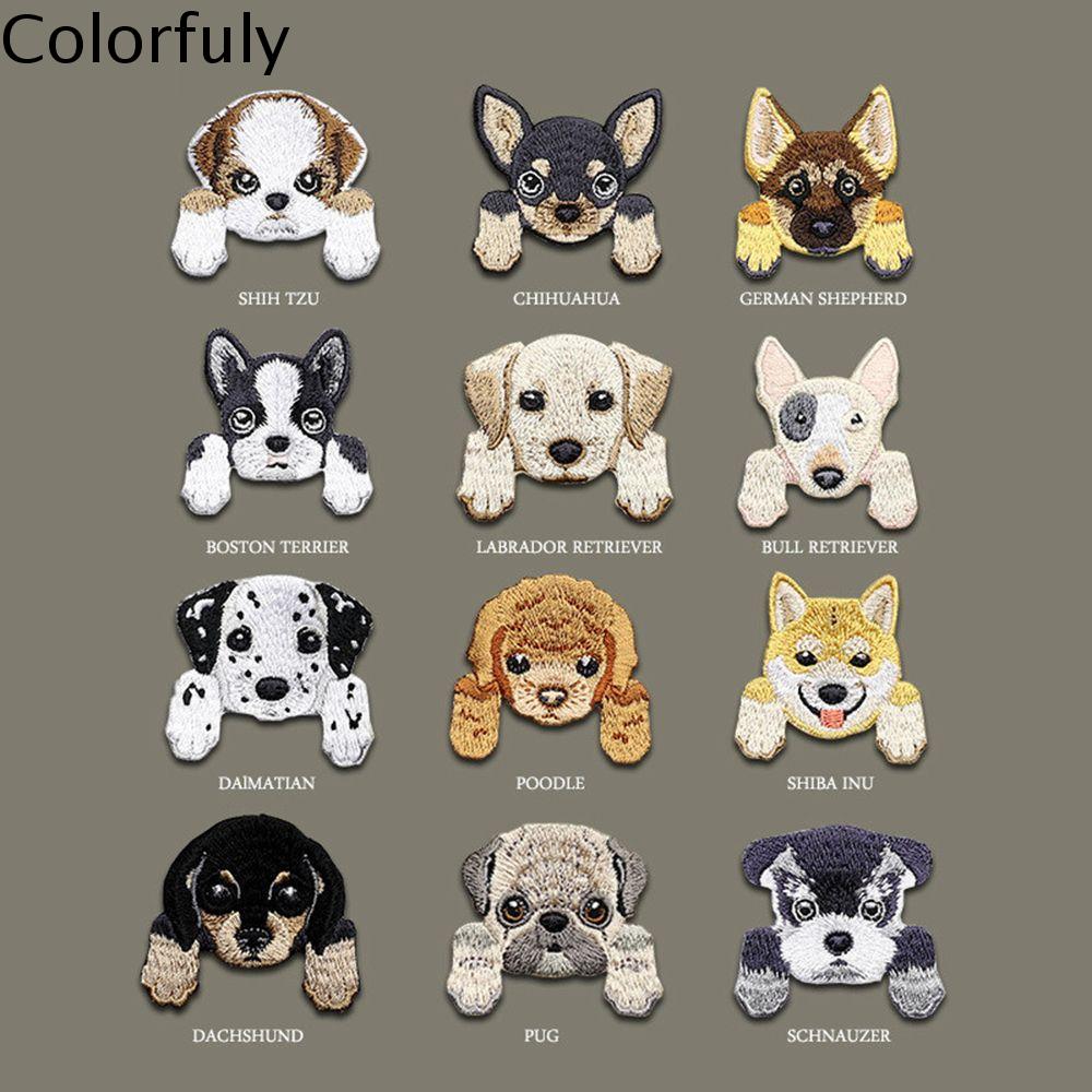 COLORFULY Shiba Chó nhỏ Quần áo trẻ em Vá Trang trí ba lô Đính đá Quần áo vá