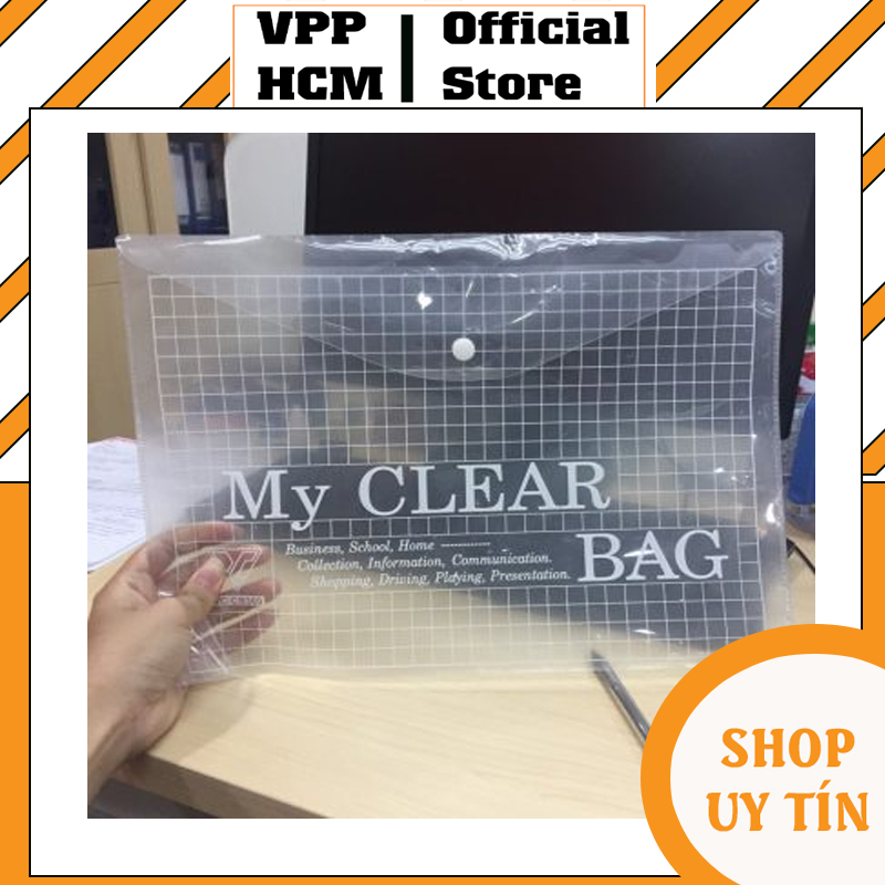  Xấp 12 Cái Bìa Nút Nhựa A4 F4 My Clear Bag Bìa Sơ Mi PP Dày Trong Suốt Bảo Vệ Tài Liệu 