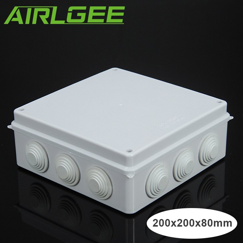 IP65 dây kết nối hộp 200x200x80mm nhựa không thấm nước vỏ ngăn jtion hộp phân phối điện tử hộp