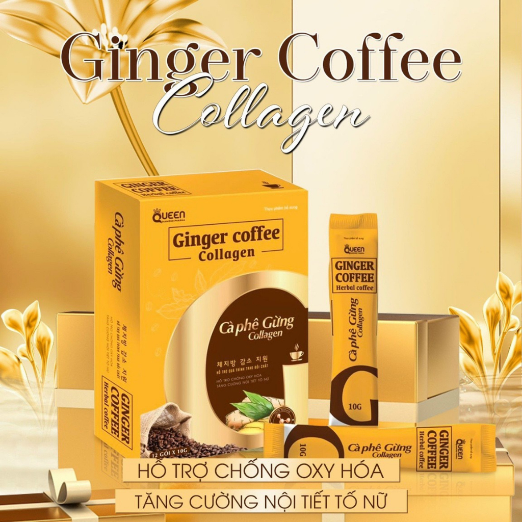 [Giảm cân cấp tốc] Cafe giảm cân, Cà phê gừng Collagen giữ dáng, đẹp da, giảm cân an toàn, nhanh chó