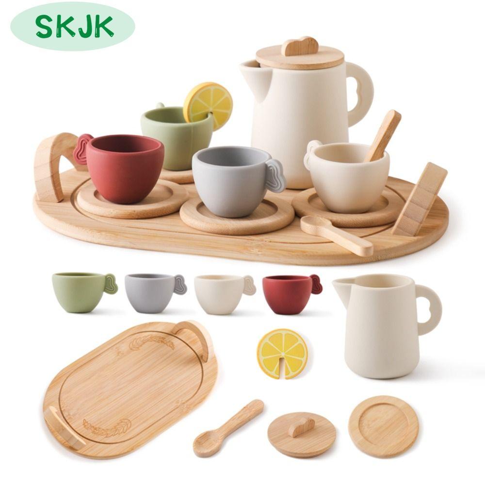 SKJK อุปกรณ์ในครัว จำลองถ้วยน้ำชากาน้ำชา การศึกษาเพื่อการศึกษา ทำจากไม้ ของเล่นน้ำชายามบ่าย ของเล่นมอนเตสซอรี่ เล่นตามบทบาท ของเล่นแกล้งเล่น เด็กชายหญิงชาย ราคา 343 บาท*ส่งฟรี