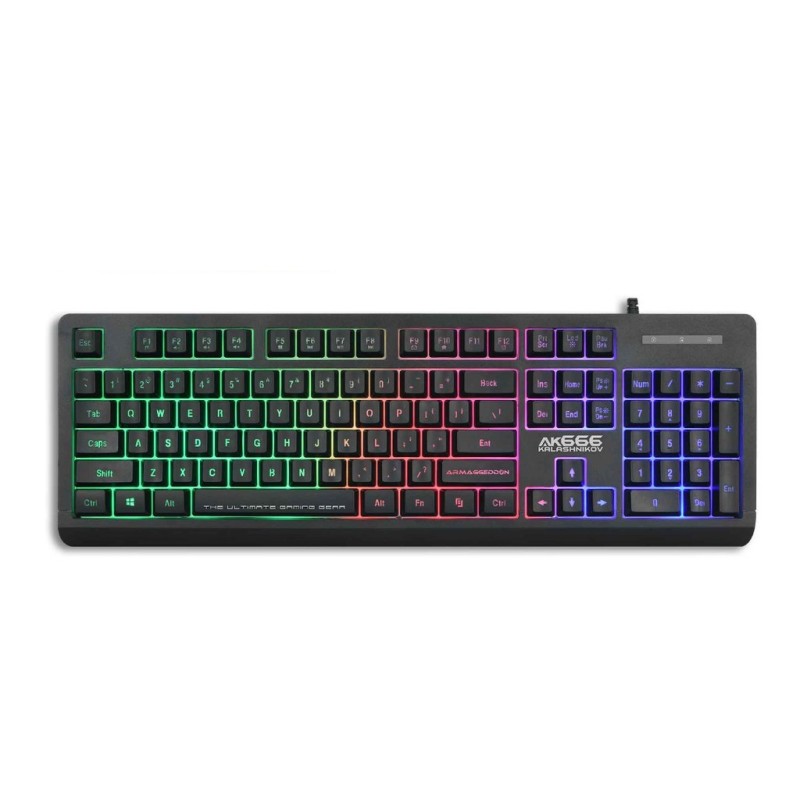 Armaggeddon Kalashnikov AK666 Anti-Ghosting And Spill Proof Backlit Keyboard - 8 Lighting Effect Singapore