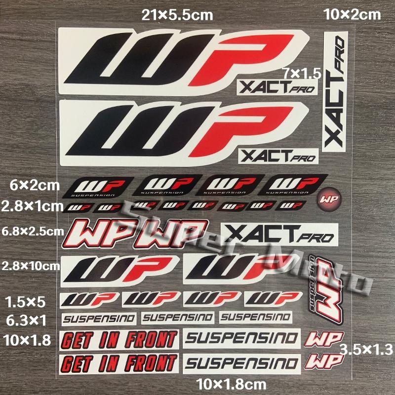 For WP KTM Fork Motorcycle UV Stickers Motocross Fairing Stereoscopic Helmet Suspension Shocker Damp