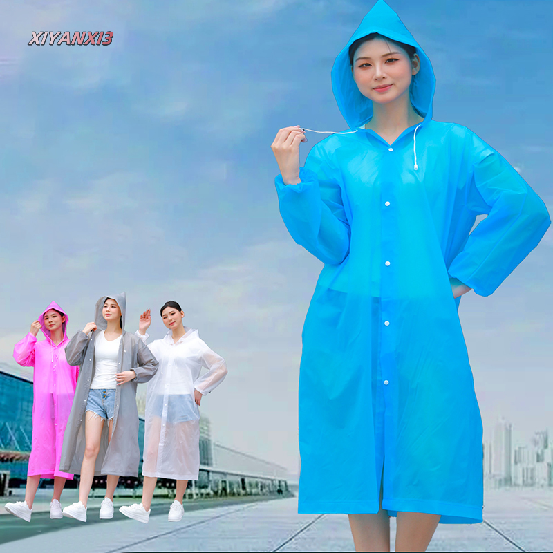 XIYANXI3 Áo Mưa Dài tất cả trong một bảo vệ toàn thân mưa bão trong suốt người lớn và trẻ em đi du lịch ngoài trời dày Poncho
