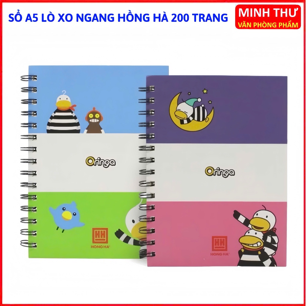 (A5 - 4167) Sổ Lò Xo Ngang A5 Kẻ Ngang 200 Trang Hồng Hà 4167, Sổ Dày Giấy Trắng Mịn Cao Cấp Dùng Ghi Chú Cho Học Sinh