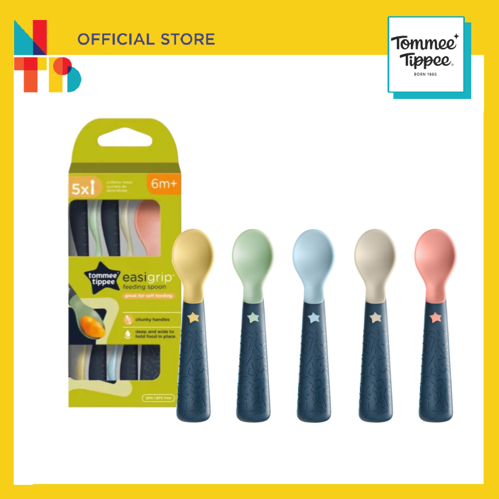Tommee Tippee Easigrip Feeding Spoon - 5 pack