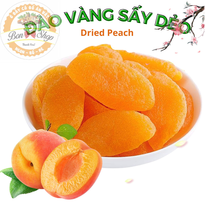 500g Đào Vàng Sấy Dẻo Xuất Khẩu- đào sấy dẻo tự nhiên thơm ngon