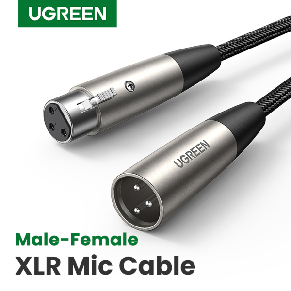 UGREEN 3 pin XLR Male to Female XLR Cable Microphone Sound Cannon Cable Plug XLR Extension Microphone Cable for Audio Mixer Amplifiers XLR Cord Metal Singapore