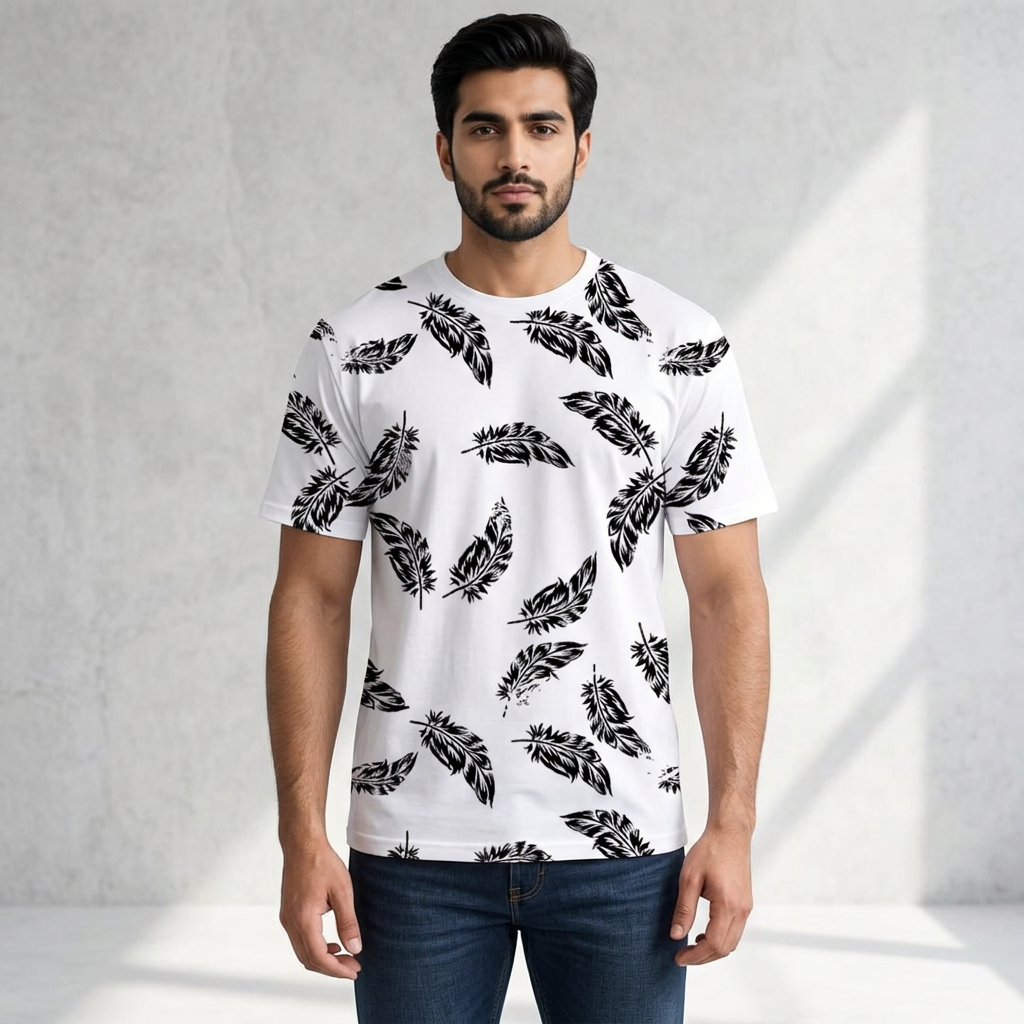 Ruku Garments New Half Sleeve Printed and Soft 100% Cotton Summer Tshirt