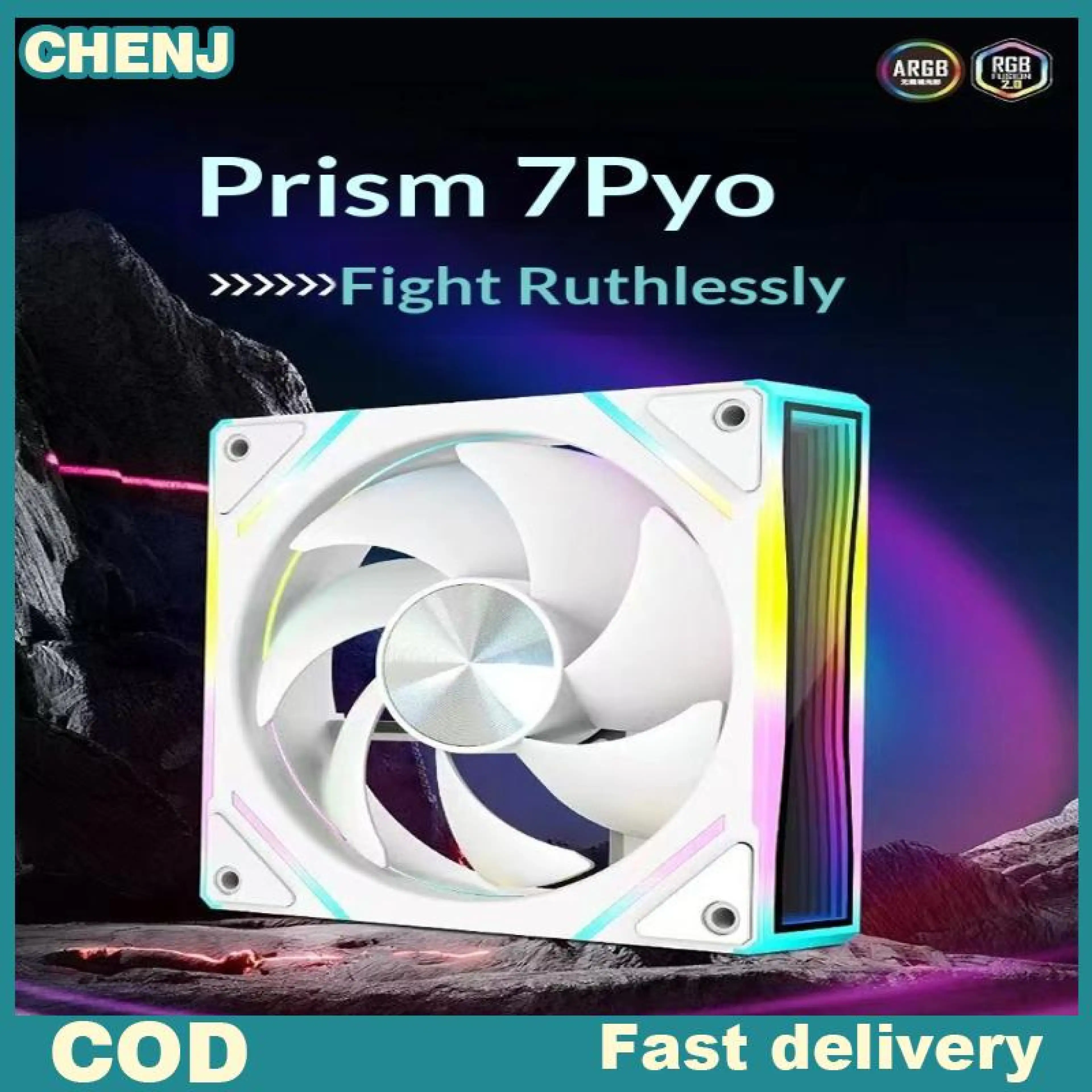 Chenj Pc Case Fan 12cm, Armb 4 Pin Quiet Cooling 800 to 1600Rpm 12V Large Airflow for Desktop Setup