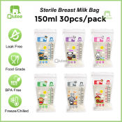 Qiutee Anti-Leak Breast Milk Storage Bag - Breastmilk Storage Bag 120ml/30pcs and 150ml/30pcs