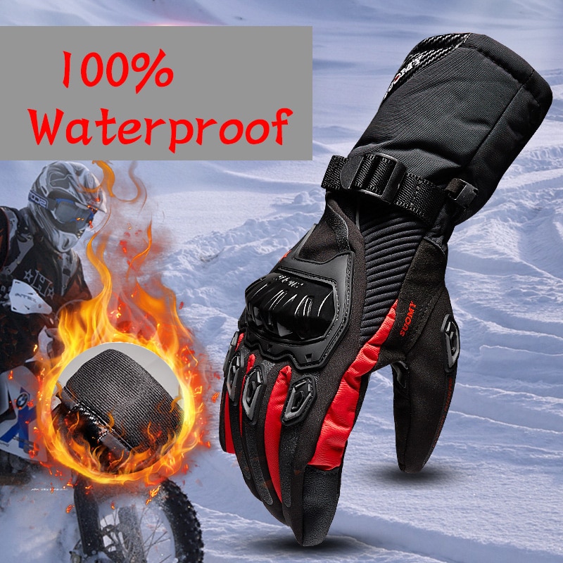 Suomy Winter Warm Motorcycle Gloves 100% Waterproof Windproof Guantes Moto Luvas Touch Screen Motosiklet Eldiveni