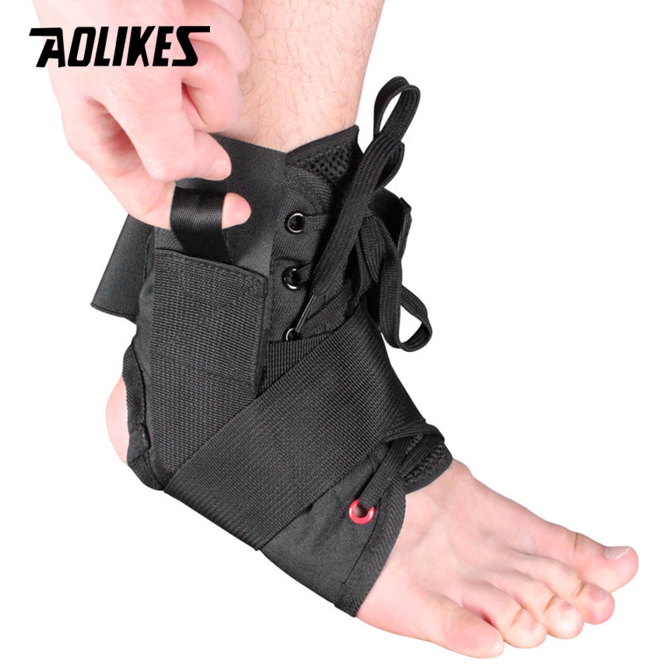 AOLIKES 1Piece Triple Ankle Support Brace Lace Up Ankle Guard Support Medical Ankle Protector Splint Sports Ankle Protection