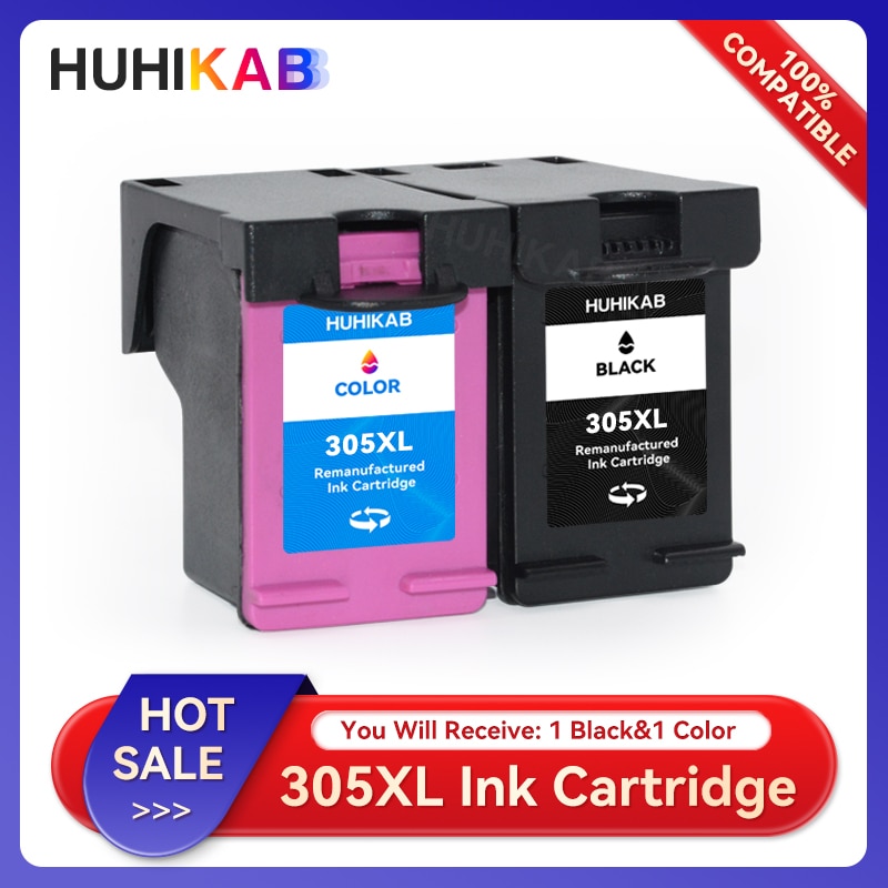 GraceMate Remanufactured 305XL Refill Ink Cartridge Compatible for HP305 HP  305 XL for DeskJet 1210 1212 2710 2720 4110 Printer