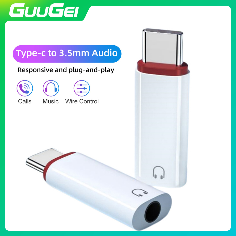 Guugei Mini 3.5Mm đầu cái sang Type-C Lightning Nam Đầu chuyển âm thanh tai nghe có dây Chuyển Đổi 3.5Mm Jack Tai Nghe âm thanh AUX Adapter Đối Với iPhone