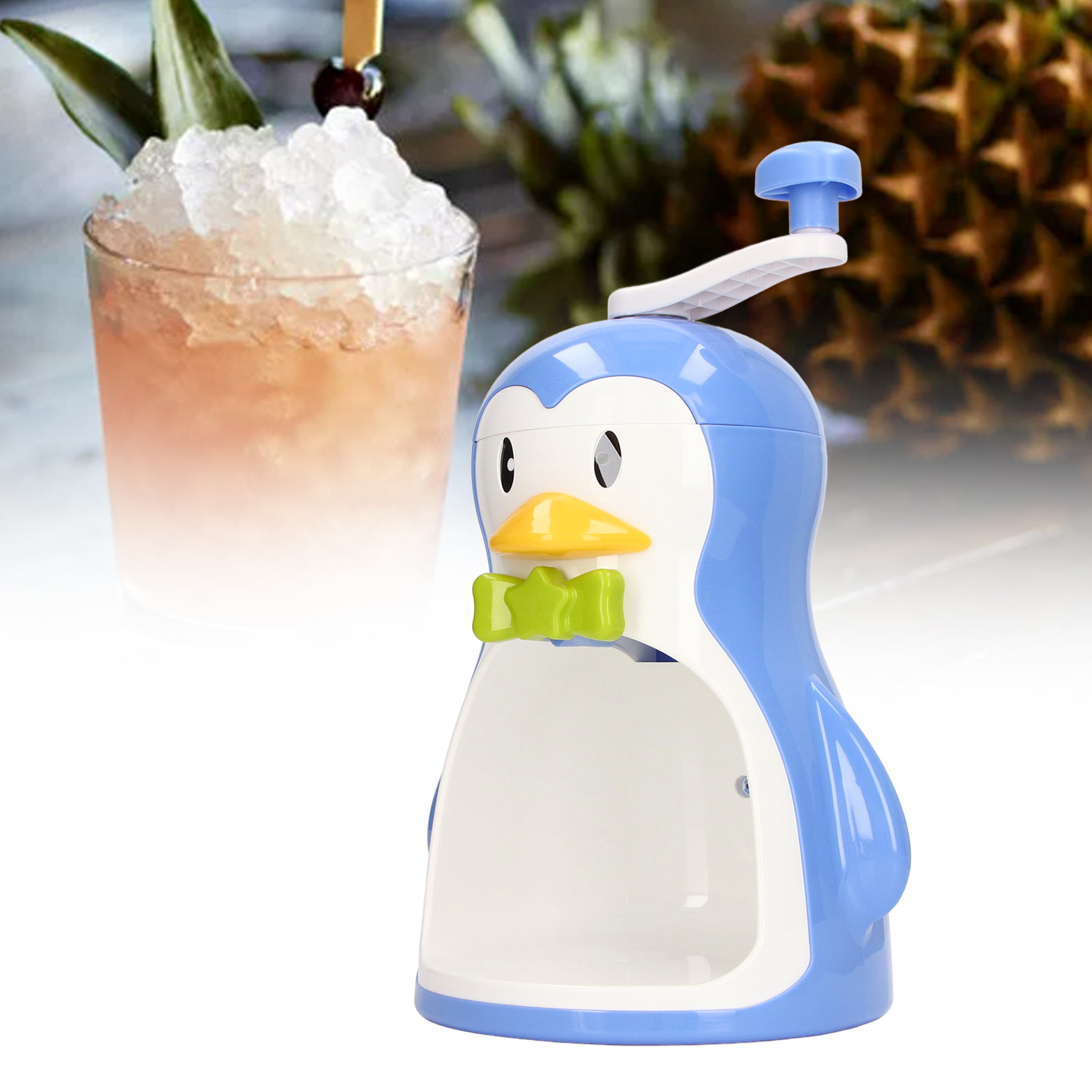 Tay quay Máy bào đá Hướng dẫn sử dụng ICE Shaver an toàn di động chim cánh cụt hình cho nhà bếp