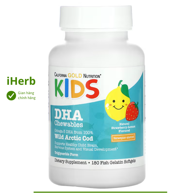 Viên nhai KIDS DHA Chewables cho bé của California Gold Nutrition ( 180 viên) - iHerb Việt Nam
