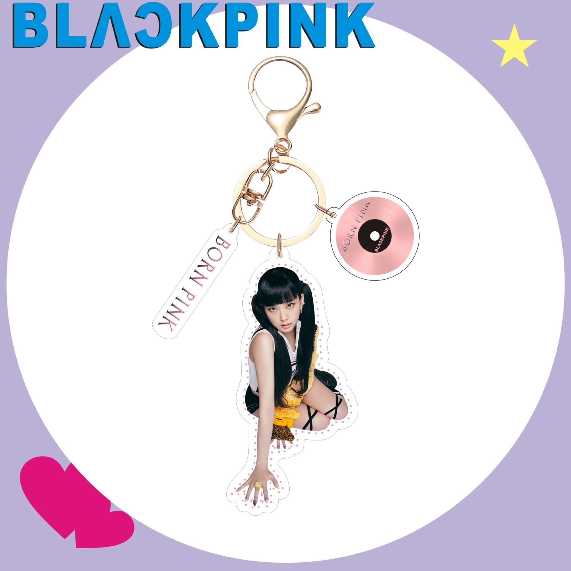 YF BLACKPINK BORN PINK Keychain Jennie Rose Jisoo Lisa Keyring Bag Pendant Key Chain Gift for Fans FY