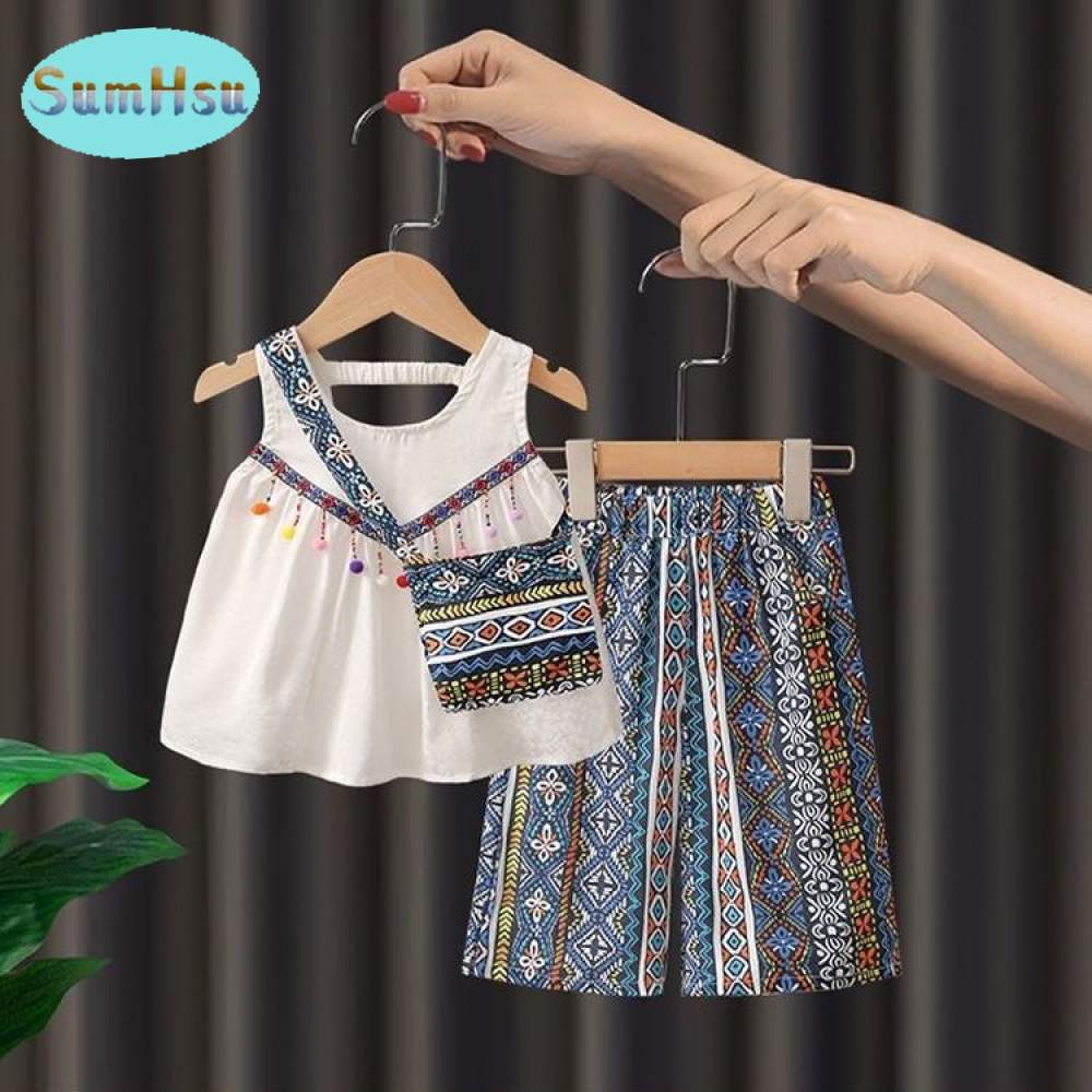 Isa Miss ชุดสงกรานต์ ชุดเซตเด็กหญิง เสื้อกล้ามเด็กผู้หญิง + กระโปรง ชุดเทศกาลสงกรานต์ไทย เสื้อสงกรานต์เด็กหญิง - ยี่ห้อ sumHsu ราคา 160 บาท*ส่งฟรี