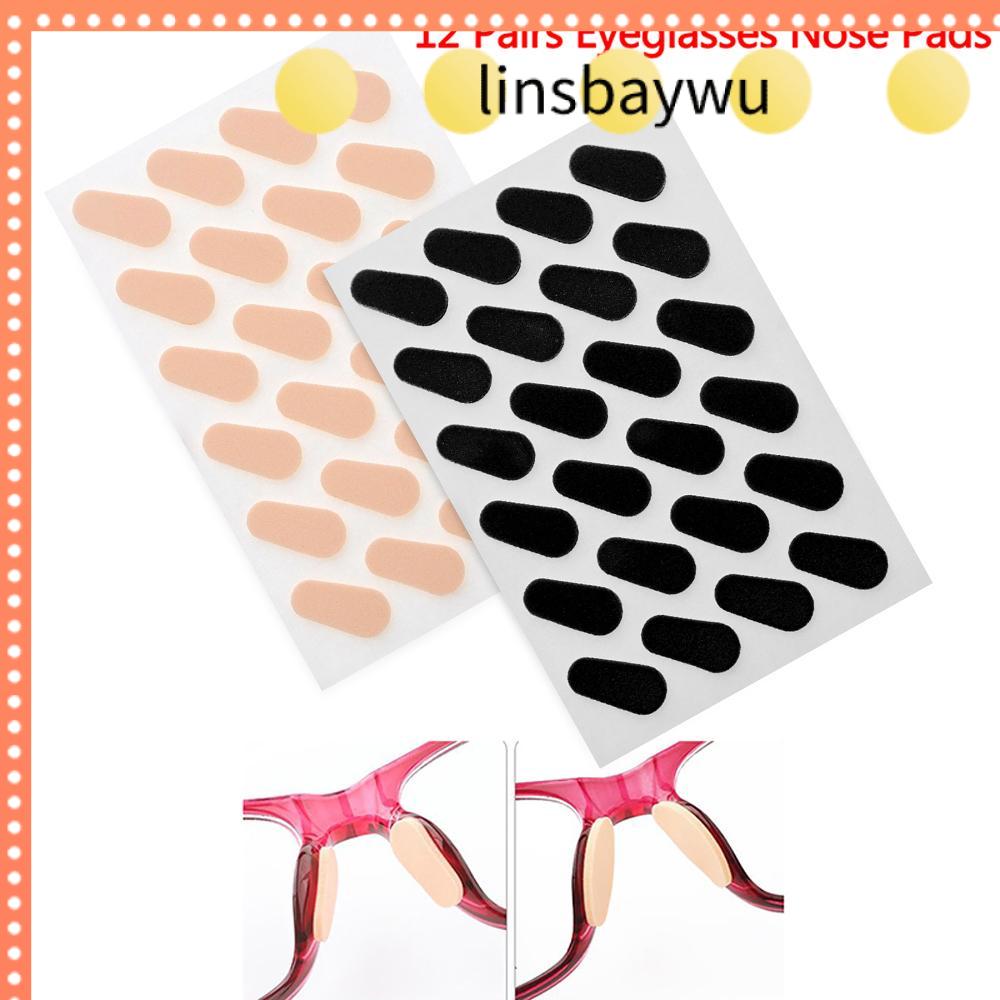 LINSBAYWU 12 Pairs Mềm Tông màu da / Đen Khả năng chịu nhiệt độ cao Tự dính Đệm mũi EVA Miếng đệm mũi kính Chống trượt