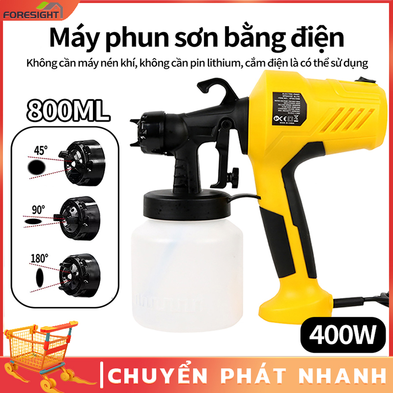 Máy Phun Sơn Cao Cấp Cầm Tay - Công suất - S.úng Phun Sơn - Dùng điện 220V - Bình 800ML Siêu Bền