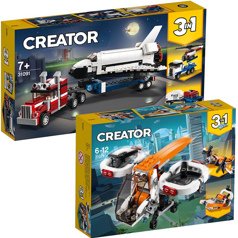 LEGO Creative 31091 Transporter tàu con thoi ba biến dạng 31071 Máy bay