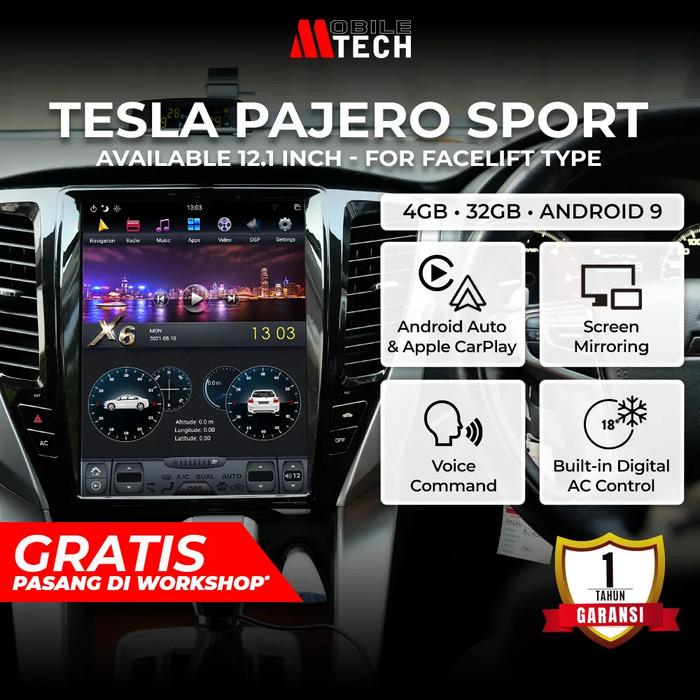 MOBILETECH HEAD UNIT TESLA FOR NEW PAJERO FACELIFT 2020 - 2023-Megavia Store Harga 16,820,000 rupiah*Gratis Ongkir