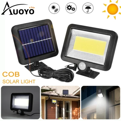 Auoyo 100LED Solar Wall Light Outdoor Lighting Motion Sensor COB LED Solar Light Waterproof Street Lamp Induction Wall Lamp for Garden Courtyard