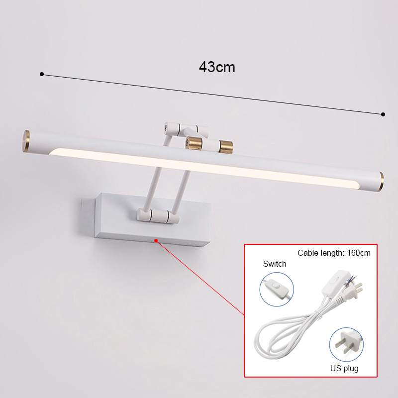 Mirror Light LED Wall Lamp Modern Bathroom Wall Light 43cm 58cm AC85 - 265V Indoor Lighting Bedroom Wall Sconces Light Fixtures