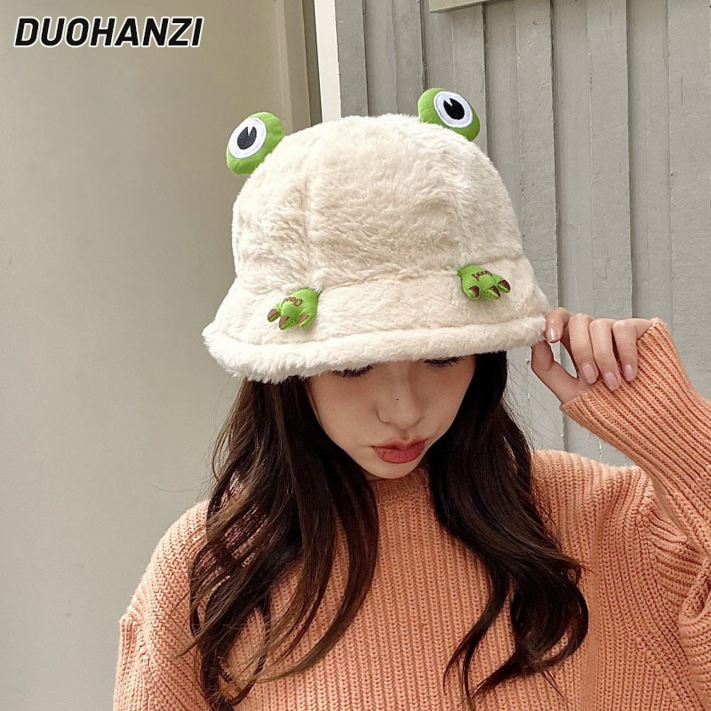 DUOHANZI women s hat Little frog hat for women in autumn and winter