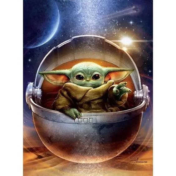 Tranh In Vải Baby Yoda Grogu - Poster Phim Kinh Điển The Mandalorian Trang Trí Tường Phòng Trẻ Em, Q