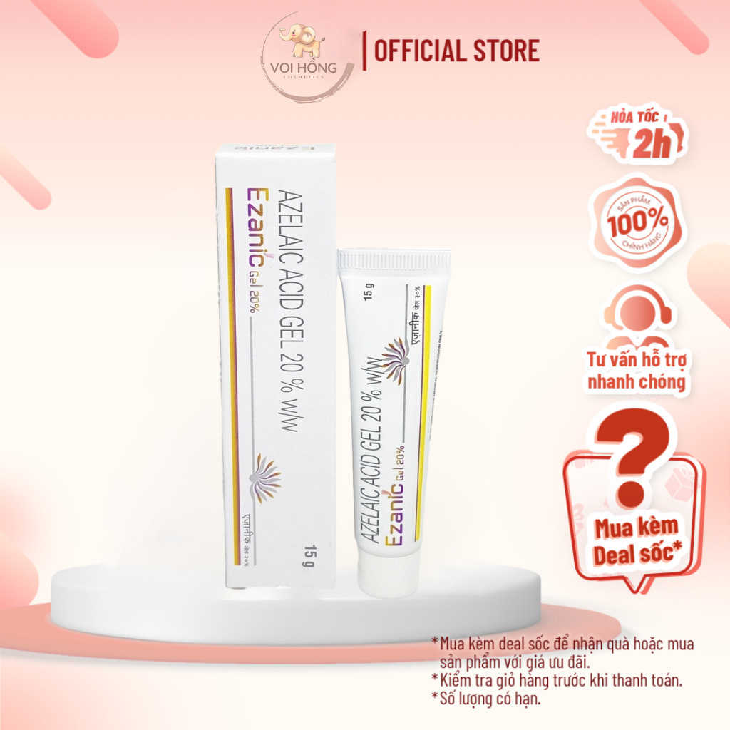 Ezanic gel 20% giảm mụn mờ thâm trẻ hoá đều màu da - Voi Hồng Cosmetics