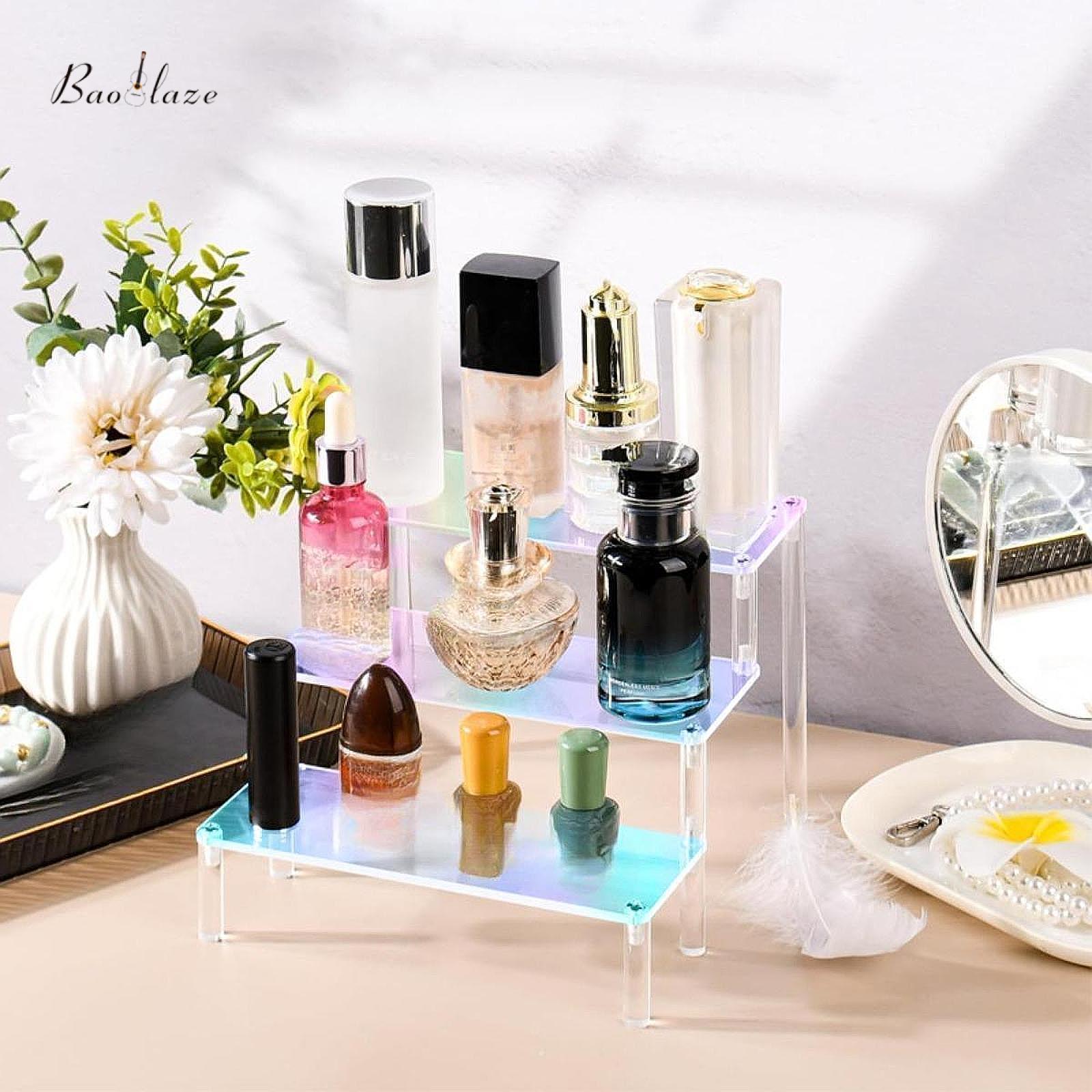 Baoblaze Acrylic Riser Display Shelf Acrylic Shelves Decor Crafts Countertop Product Stand Display Risers Stand for Figurine Cosmetic ราคา 7,649 บาท*ส่งฟรี