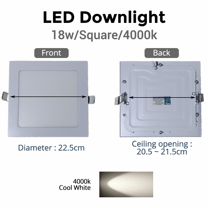 Slim Square Round LED Downlight Panel Light 6W 9W 12W 15W 18W (1 Year Local Warranty)