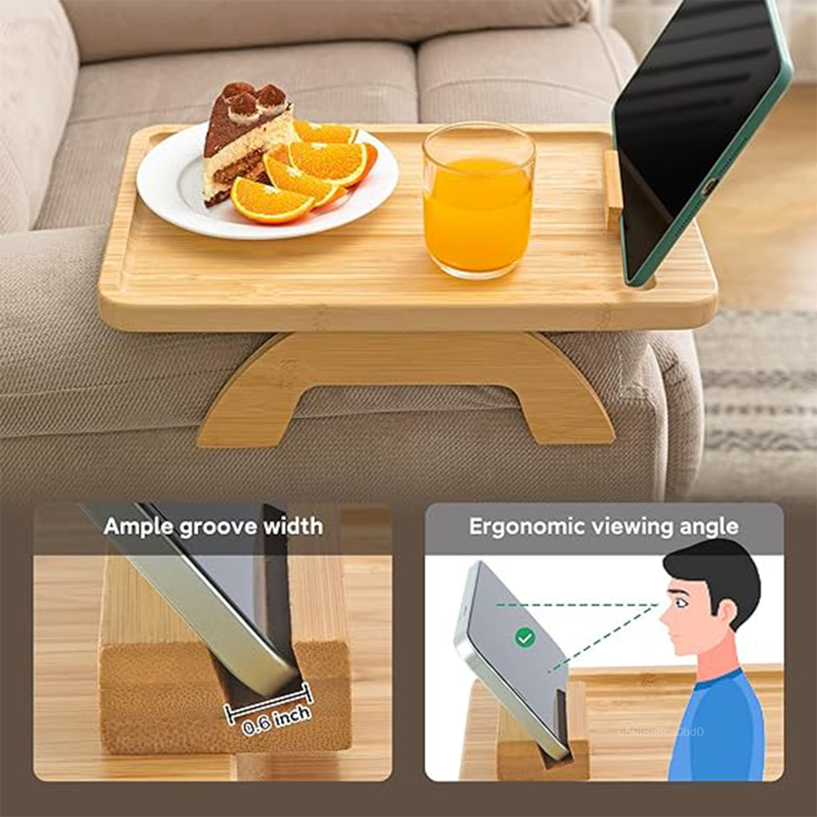 Bằng gỗ đi văng ghế bành bảng sofa gấp nâng đỡ cánh tay bảng cho TV Dinners điều khiển từ xa đồ uống 5la-ydp-my