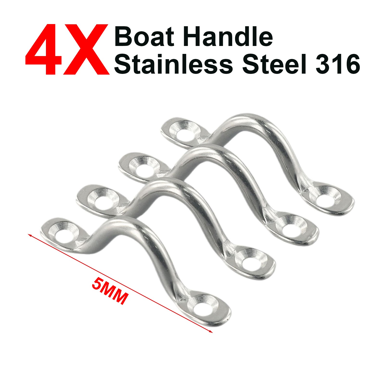 【Tự động】 4 cái Dây đeo mắt 5mm Đường kính dây inox dây đeo mắt cho các ứng dụng Hàng Hải