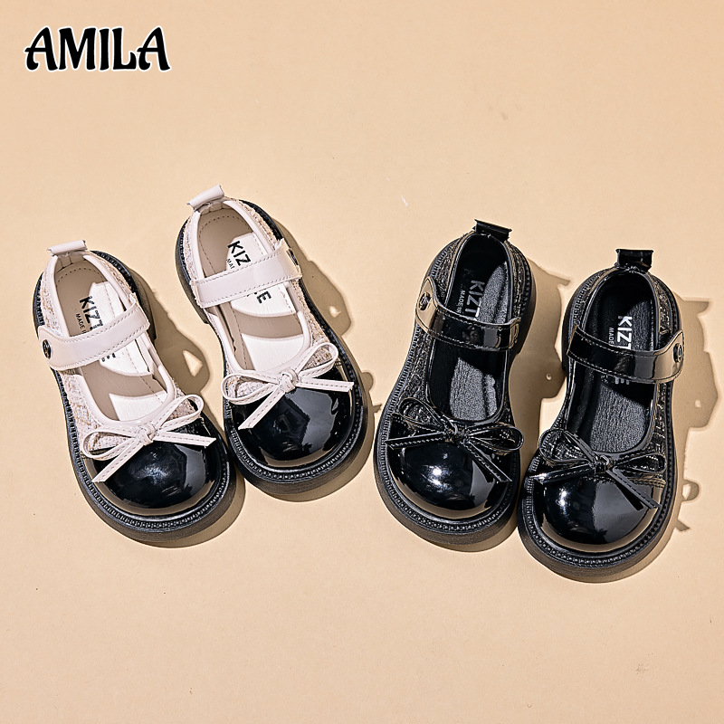 Giày công chúa giày da trẻ em amila cho bé gái đế mềm thoải mái Giày thường ngày đơn giản và thoải mái