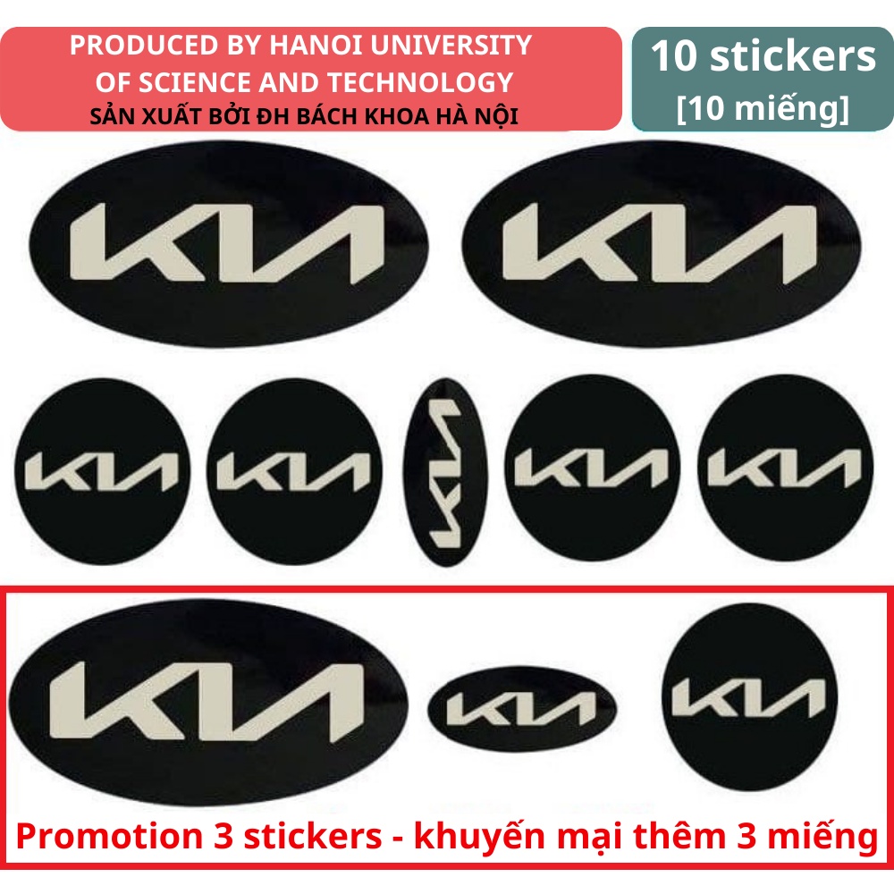 LOGO KIA SOLUTO phản quang, phủ nhũ mới 2022, decal LOGO KIA