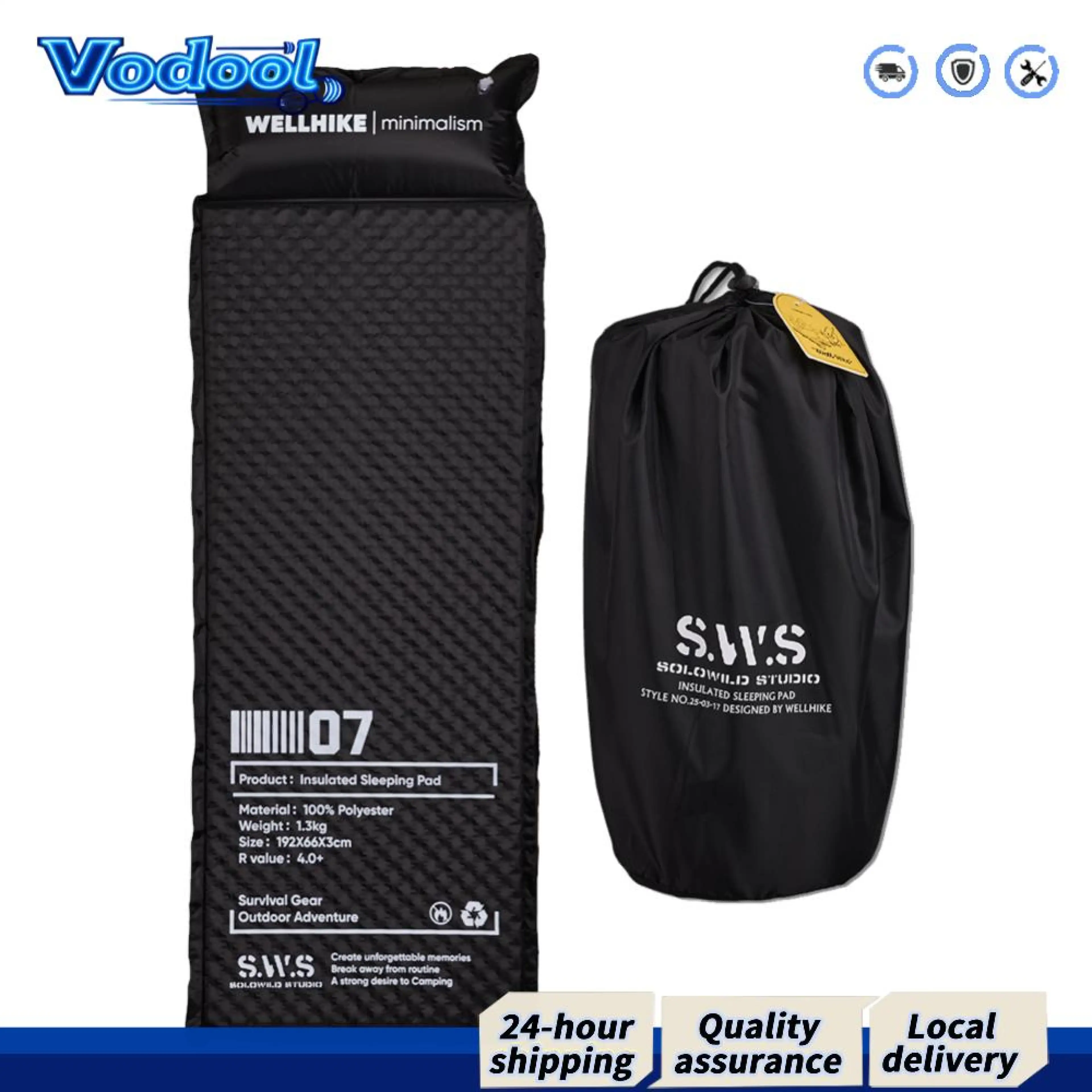 【Fast delivery】 Camping Self Inflating Air Mattress With Pillow Outdoor Ultralight Sleeping Pad Inflatable Bed Beach Picnic Tent Air Cushion for Travel Tent Hiking Backpacking Trip Car Gear