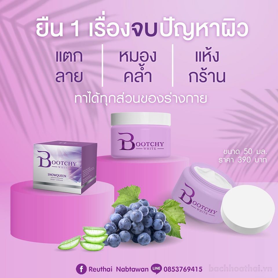 Tẩy thâm đen Bootchy White Snow Queen Extra Body Cream