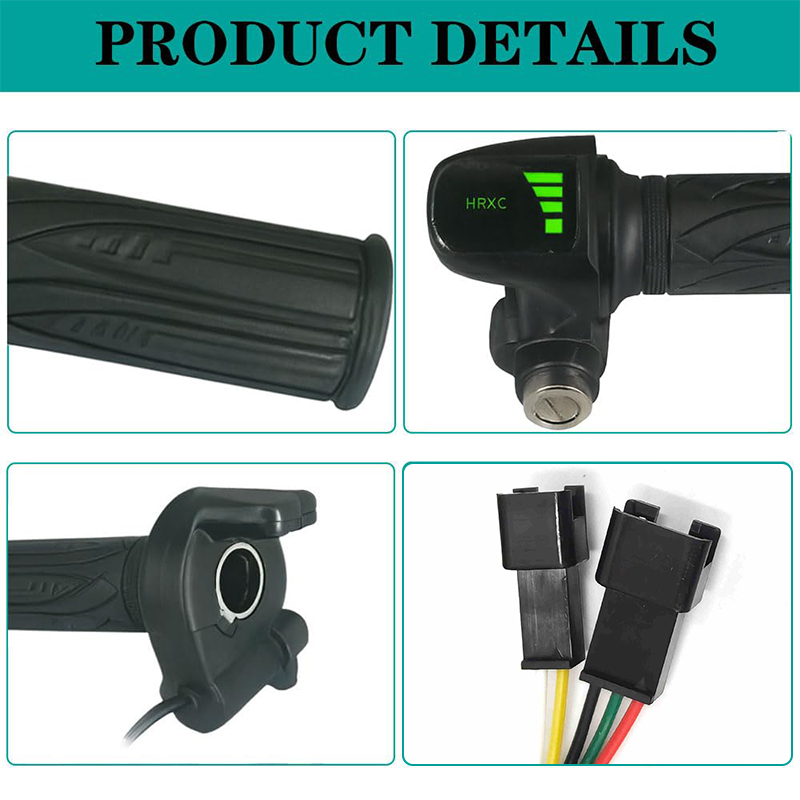XINGHEC2 Ebike Đầy Đủ Twist Throttle Grip Với Pin Meter Tương Thích Với Ridstar Q20 Q20Lite Q20Pro H20 H26Pro H20 Pro Xe Đạp Điện 48
