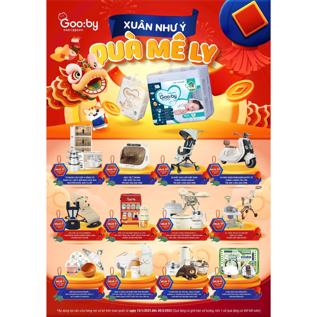 Quà tặng tã bỉm Gooby Premium chuyên gia bỉm đêm chống tràn hiệu quả cho bé- thương hiệu tã bỉm đến từ Hàn Quốc