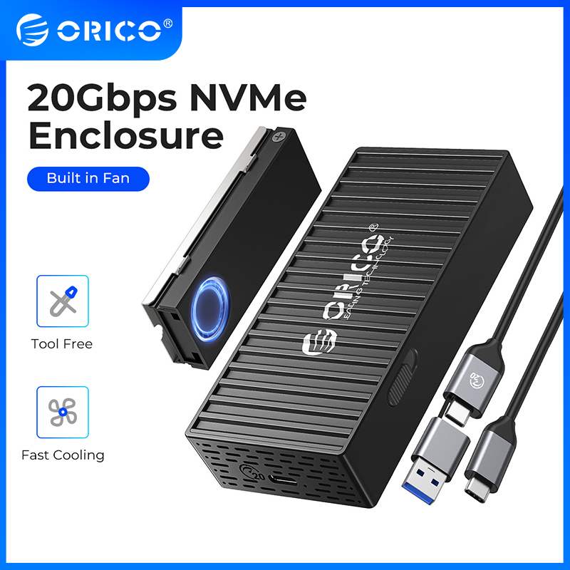 Vỏ bọc ổ cứng ssd m.2 nvme m.2 loại c sang pcie bộ chuyển đổi ssd m.2 vỏ hỗ trợ uasp usb 3.2 gen2x2 có quạt